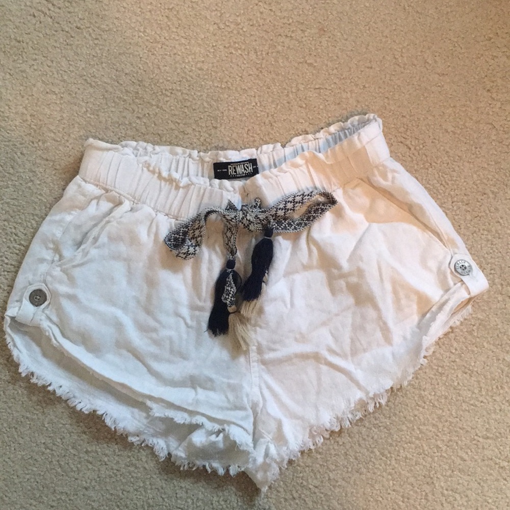 White Linen Shorts